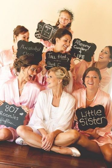 brides with bridesmaids