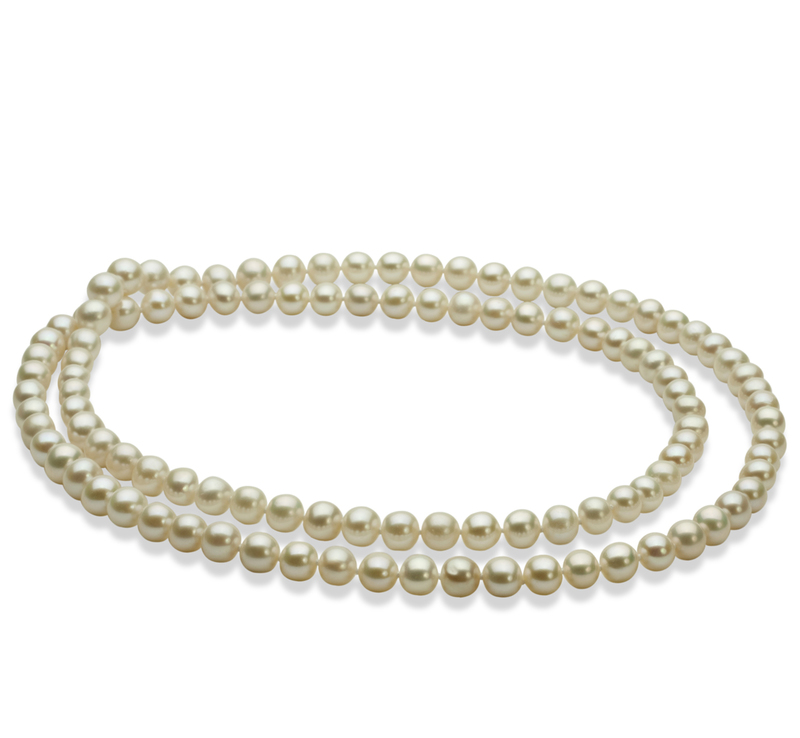 30 Inches White 6 7mm Aa Quality Freshwater Cultured Pearl Necklace For