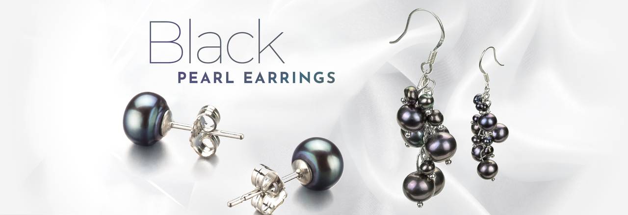 PearlsOnly Black Pearl Earrings